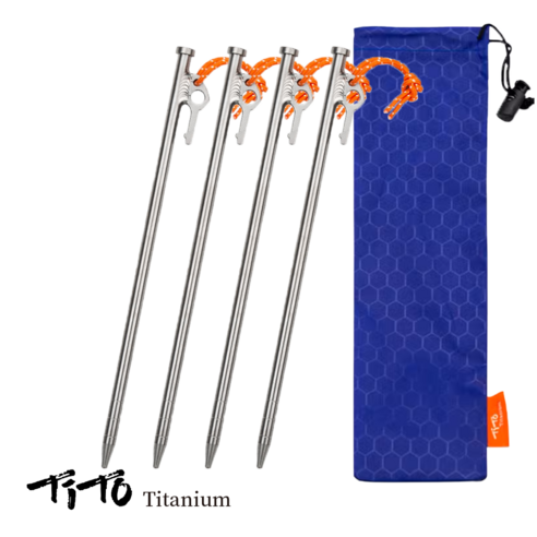 티토 티타늄 텐트용 텐트팩 텐트못 20cm 30cm 40cm, 4개