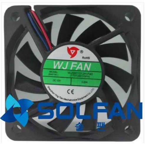 솔팬 WJS601012H-F40 DC12V FAN DC팬 60mm 사이즈 / WJ팬 / 60MM X 10MM 사이즈 / 4000RPM / MADE IN CHINA, 1개