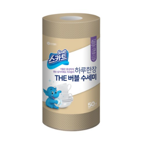   스카트 하루 한 장 The 버블 수세미 50p, 베이지, 1개