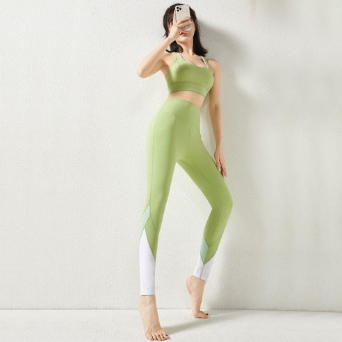 대비 색상 스포츠 요가 의류 정장 여성 아름다움 다시 실행 조끼 체육관 충격 방지 브래지어 피트니스 옷