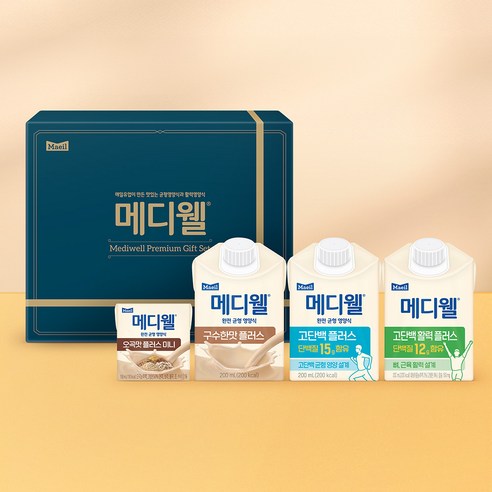 메디웰 4종 선물세트 오곡맛 구수 고단백 고단백활력플러스 28개입(각 7팩), 200ml, 1개