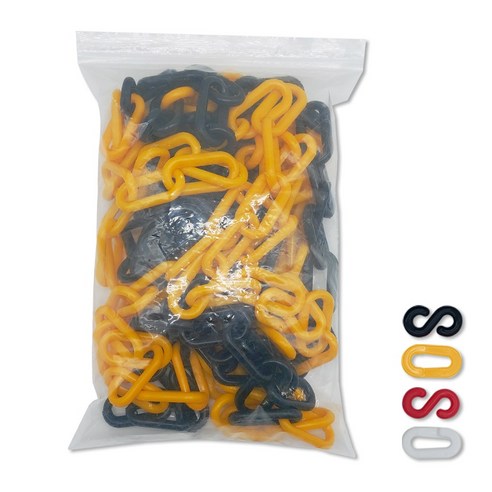 플라스틱체인 모칸도 주차용 8mm x 10m 고리 4개, 화이트 1개 사슬체인 플라스틱체인 모칸도 주차용 8mm x 10m 고리 4개, 화이트 1개 사슬체인