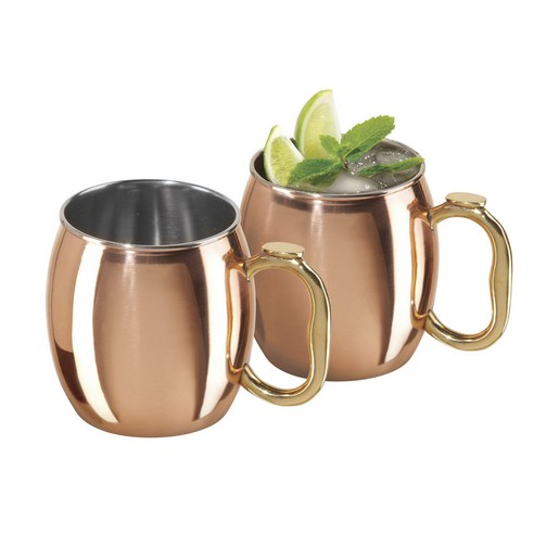 OGGI 스테인리스 스틸 모스크바 뮬 머그컵 590ml, 2개, Copper