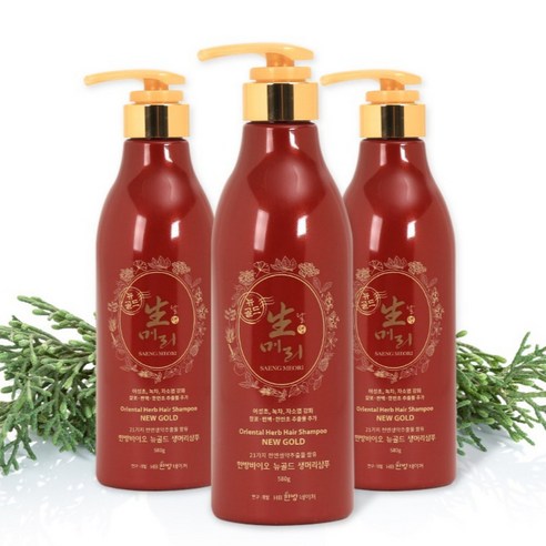HB한방네이쳐 HB샴푸 1+1+1 생머리샴푸, 3개, 580ml