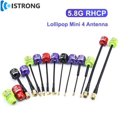 랜딩 FPV 이미지 변속기 안테나 고이득 롤리팝 미니 4 RHCP SMA RP-SMA MMCX UFL RC 레이싱 드론용 DIY 부품 5.8G, [02] Red 1pcs, [01] Type A SMA Male