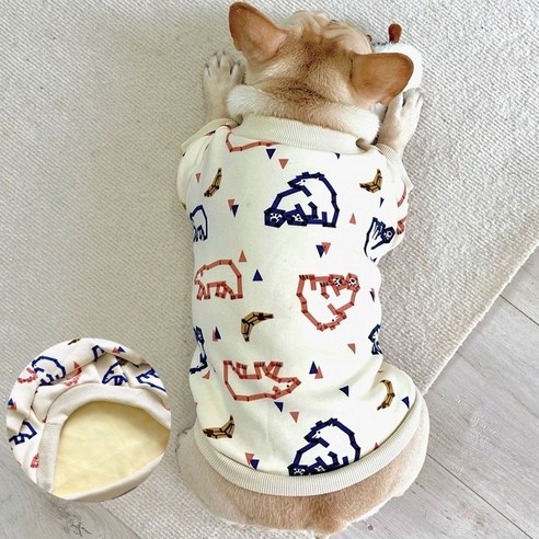 강아지 기모 맨투맨 티셔츠 실내복 애견 고양이 가을 겨울옷 비숑 푸들 슈나우저 시츄 불독옷4-18kg