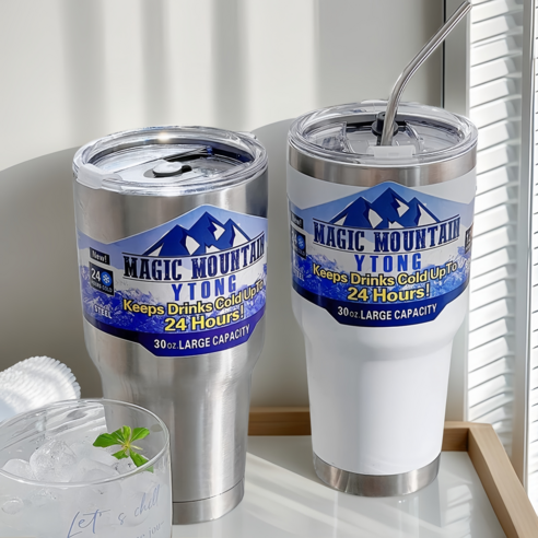 대용량 물병 304 스텐 보냉 텀블러 휴대용 커피컵, 1개, 900ml, 화이트
