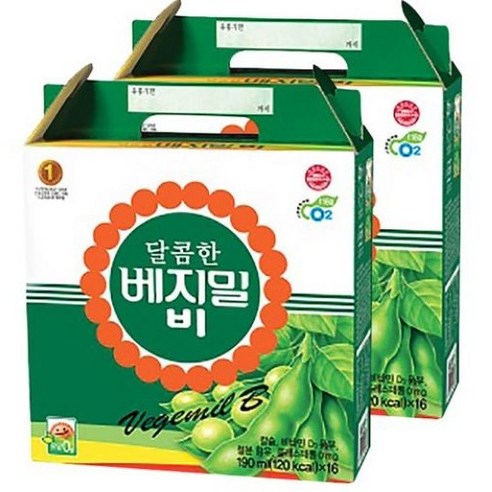 베지밀 달콤한 비 두유, 190ml, 32개