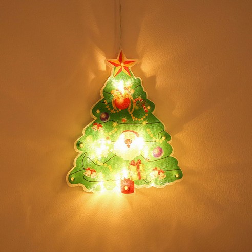 걸스코코 감성 가득 크리스마스 LED 부착식 걸이식 장식등 오너먼트 인테리어 조명 장식, 크리스마스작은트리