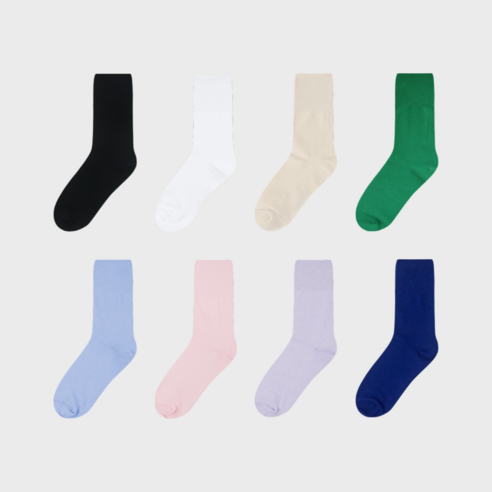 도넛바이닐샵 DONUTVINYLSHOP plain socks (8colors), white