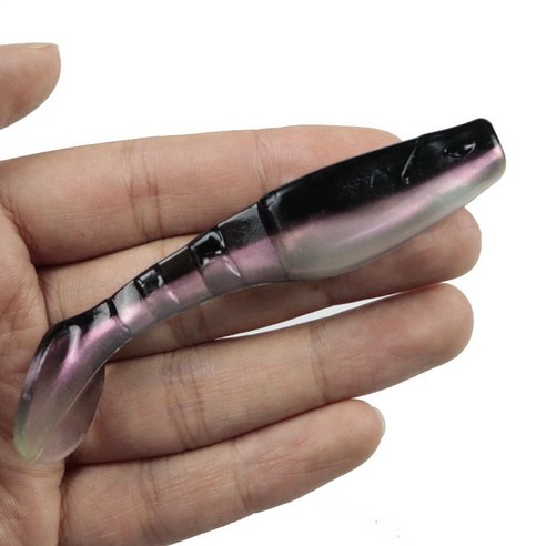 4마리/가방 이색 연미 T꼬리 다절로 미끼 6.3g/8.5cm 가짜 미끼 PVC 연어 쏘가리 미끼 5P, 4개/가방 블랙+실버