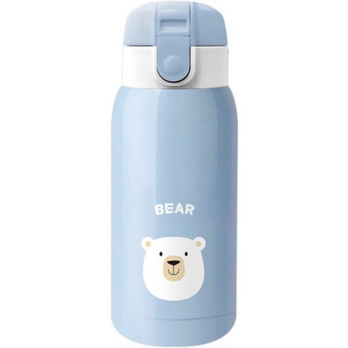 COUP 스테인레스 원터치 애니멀 보온보냉텀블러, 블루, 350ml