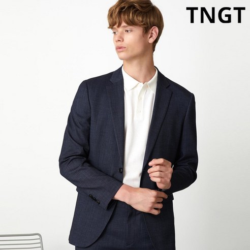 TNGT [20SS TNGT 남성]네이비 슬럽 조직 셋업자켓_TGJA0B142N3