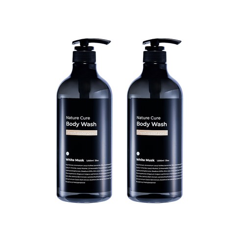 네이쳐큐어 바디워시 대용량 1000ml 2개 / 화이트머스크 체리블라썸, 화이트머스크 2개