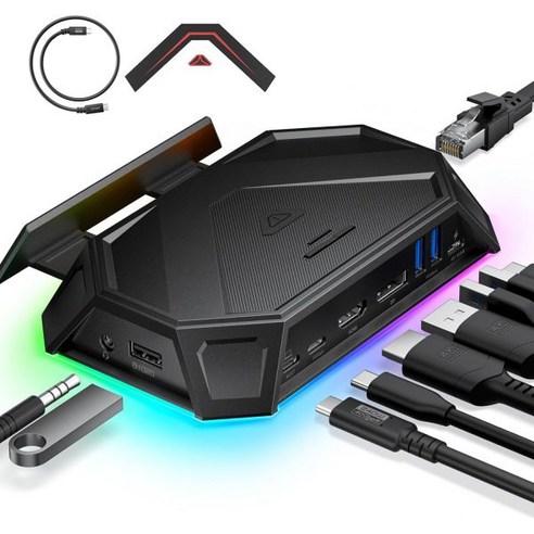JSAUX RGB 스팀데크용 도킹 스테이션OLEDROG AllyLegion Go 4K120Hz HDMI 디스플레이포트 기가비트 에테르 USBC 3.2 USBA 3.22.0 SD 상품리뷰