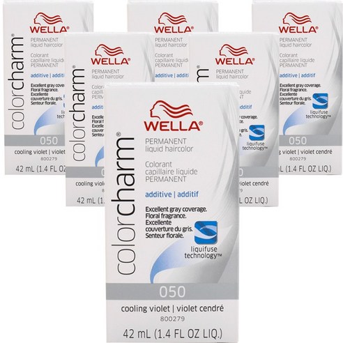 웰라 컬러참 퍼머넌트 리퀴드 헤어컬러 42ml, 50 Cooling Violet, 6개