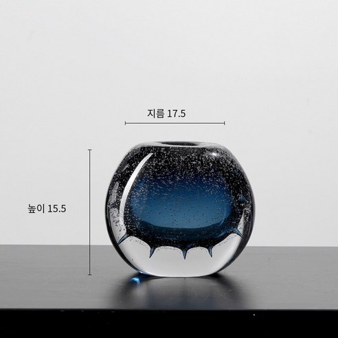 고급 체코 크리스탈 버블 꽃병 장식 거실 꽃꽂이 창의적인 유리 인터넷 레드 투명 식탁 꽃병, 블루-, 하나