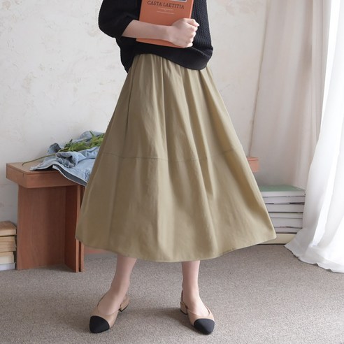 데일리앤 마랑트 여성용 바스락 A라인 절개 밴딩 포켓 주름 플레어 롱 스커트: 세련되고 편안하며 다재다능한 옷장 필수 아이템