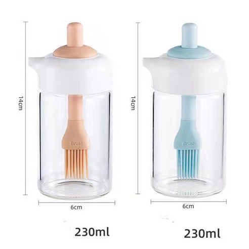 오일병 유리 오일병 양념통 아웃도어 캠핑 불고기 유리병 230ml*2, 핑크+블루