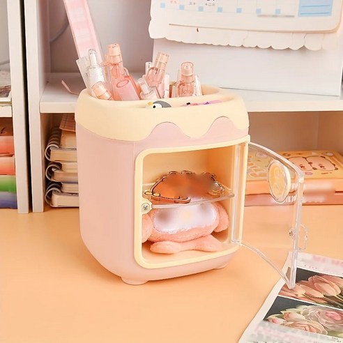 아르봄 연필꽂이 펜홀더 책상 필기구 정리함, 분홍색