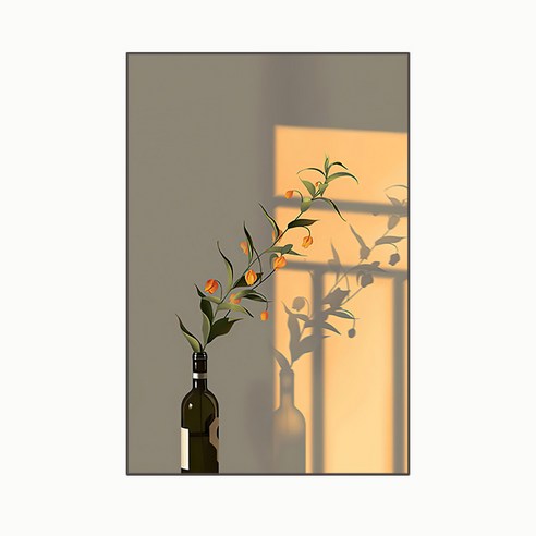 굿도우 북유럽 감성 캔버스 꽃그림 액자, A