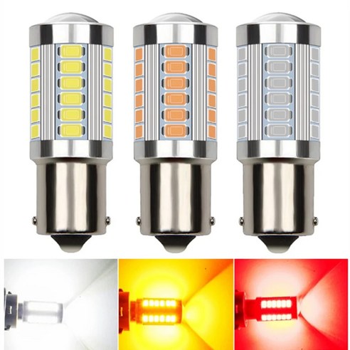 보조제동등 차량용 LED 전구 방향 백색 브레이크 역방향 주차 PY21W P21/5W 1156 Ba15s 1157 12V 33SMD 1 개-394, 2.Red – 1156 BAU15S PY21W 아반떼ad보조제동등