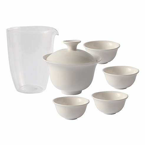 일본식 세라믹 편리한 차 세트 한 냄비 컵 빠른 고객 컵 휴대용 미니 가방, 가이완 1개 + 컵 4개 + 글라스 페어 1개