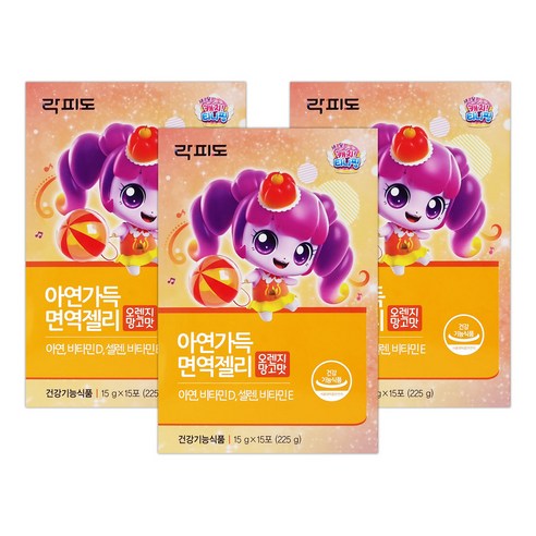 락피도 아연가득 면역젤리 15p, 225g, 3개