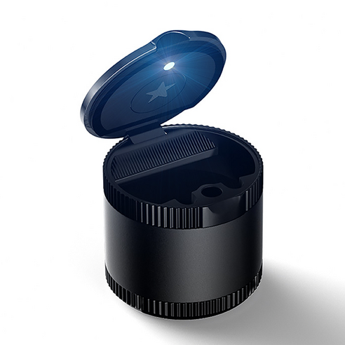 탠츠유 차량용 Led 재떨이 냄새차단UP, 1개, 블랙