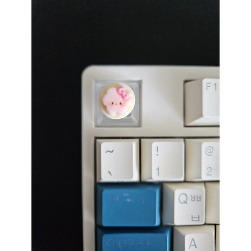 달콤한 키티 푸딩 캐릭터 키캡 – 핑크 & 옐로우 투명 디자인, 제조사축 키티키캡