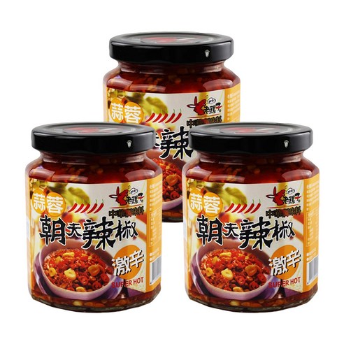 대화 갈릭 칠리 페이스트 대만식 라조장 중화 고추 마늘 소스, 3개, 280g