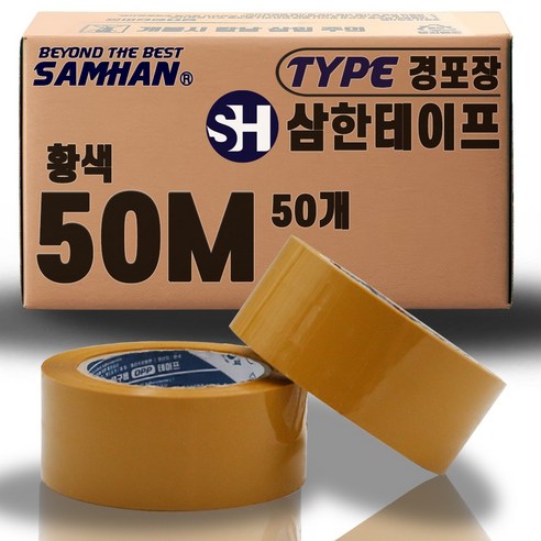 삼우 OPP 경포장 박스 테이프 50m, 투명, 50개