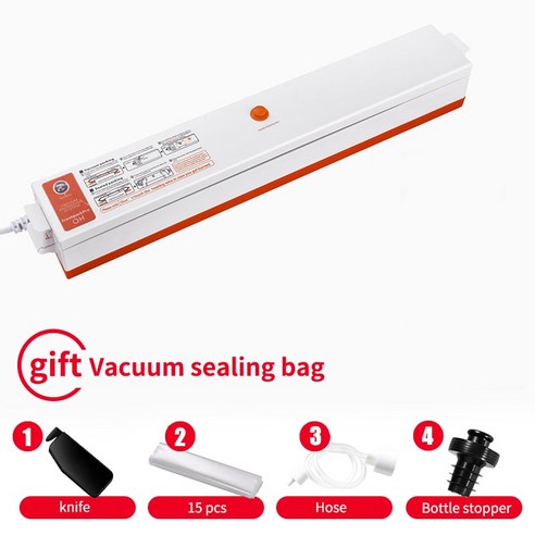 [XIG] 진공 포장기 Sous Vide Vacuum Sealer 220V/110V 식품 저장을위한 새로운 식품 포장기 진공 포장용 진공 봉투, orang-2pcs_US 110V