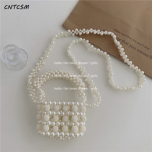 CNTCSM 바로크 모조 진주 크로스백 여 러블리 공주풍 소녀풍 토트백