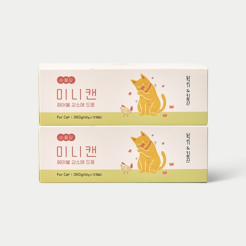 수플담 미니캔 헤어볼 고양이 구토 습식 사료 키토산, 24개, 30g, 닭가슴살