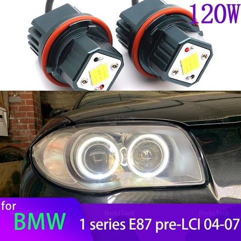 LED Angel Eye Halo 링 마커 사이드 라이트 화이트 전구 자동차 헤드 라이트 BMW 1 시리즈 E81 E82 E88 116d 118i 118d 120i 120d 200, 2.2pcs White 색상 120d엔젤아이 Best Top5