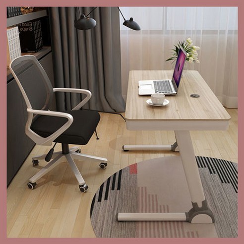 BALZAC 1인용 서재 컴퓨터책상 의자세트 책상겸테이블 강화유리 의자추가구매, 우드데크 + 의자세트