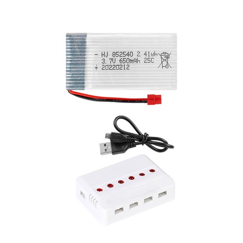 드론배터리 3.7v 650mah 1개 멀티충전기 1개세트 HC타입, (X5H) 650mah1개+6in1충전기1개
