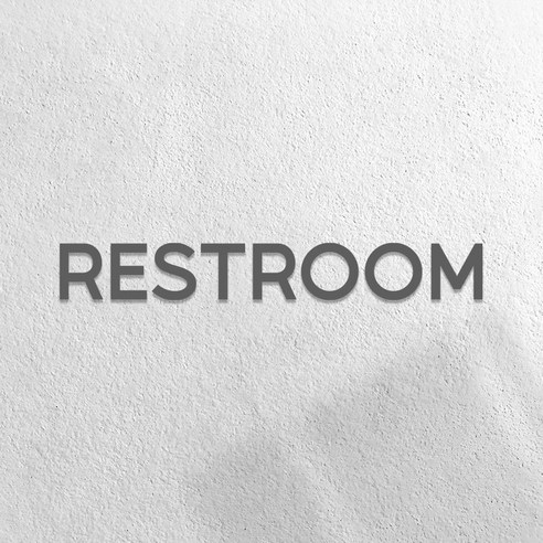 마마픽스 아크릴 도어사인 표지판 그레이, 1개, RESTROOM