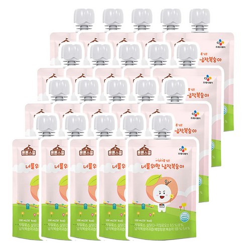 CJ 튼튼스쿨 너를위한 납작복숭아, 20개, 100ml