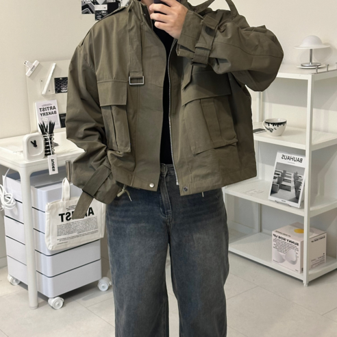 르위 데일리 크롭 숏 야상 자켓