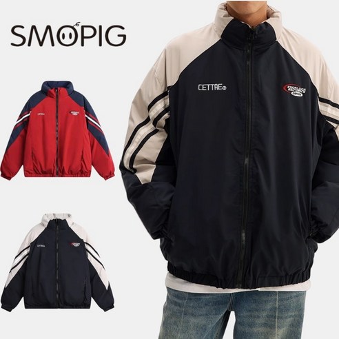 SMOPIG 남성 겨울 패딩 빅사이즈 하이넥 솜 남자 패딩 숏패딩