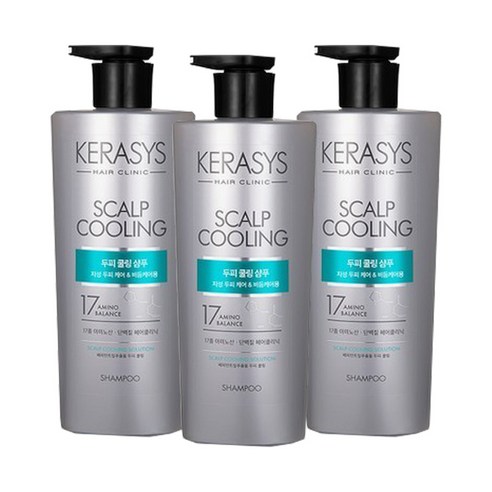 애경 케라시스 단백질 두피 클리닉 쿨 샴푸 600mlX3개, 600ml, 1개