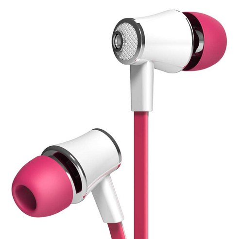 3.5mm 이어폰 인이어 헤드폰 휴대 전화 컴퓨터 스테레오 헤드셋 소음 감소 마이크 장착, 분홍색