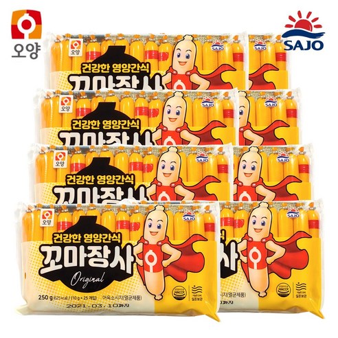 사조오양 꼬마장사 간식 소시지 25개입, 250g, 8개