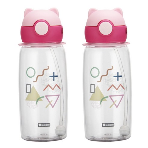 오카디 아웃도어 칠드런 시피 빨대컵 700ml, 2개, Pink