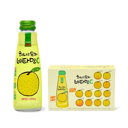 고려은단 허니유자 비타민C 140ml 달콤음료, 허니유자 비타민C 40병, 40개
