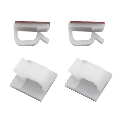 100pcs 접착 케이블 영구 와이어 클립 케이블 주최자 홀더 벽 도표 14x14mm 화이트 영구 앵커, 하나, 보여진 바와 같이