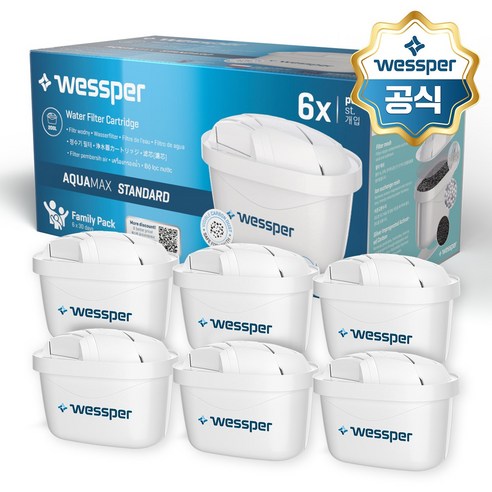 웨스퍼 필터(브리타 정수기 맥스트라 필터 호환), 6개