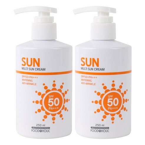 (2개)푸드어홀릭 멀티 선크림 250ml SPF50/PA+++펌프형, 2개 썬크림추천 Best Top5